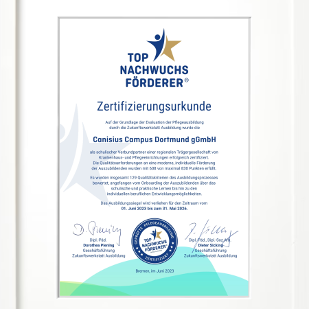 Urkunde Canisius_TOP Nachwuchsförderer